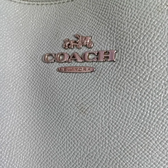 Coach Light Blue Leather Tote - Picture 7 of 16
